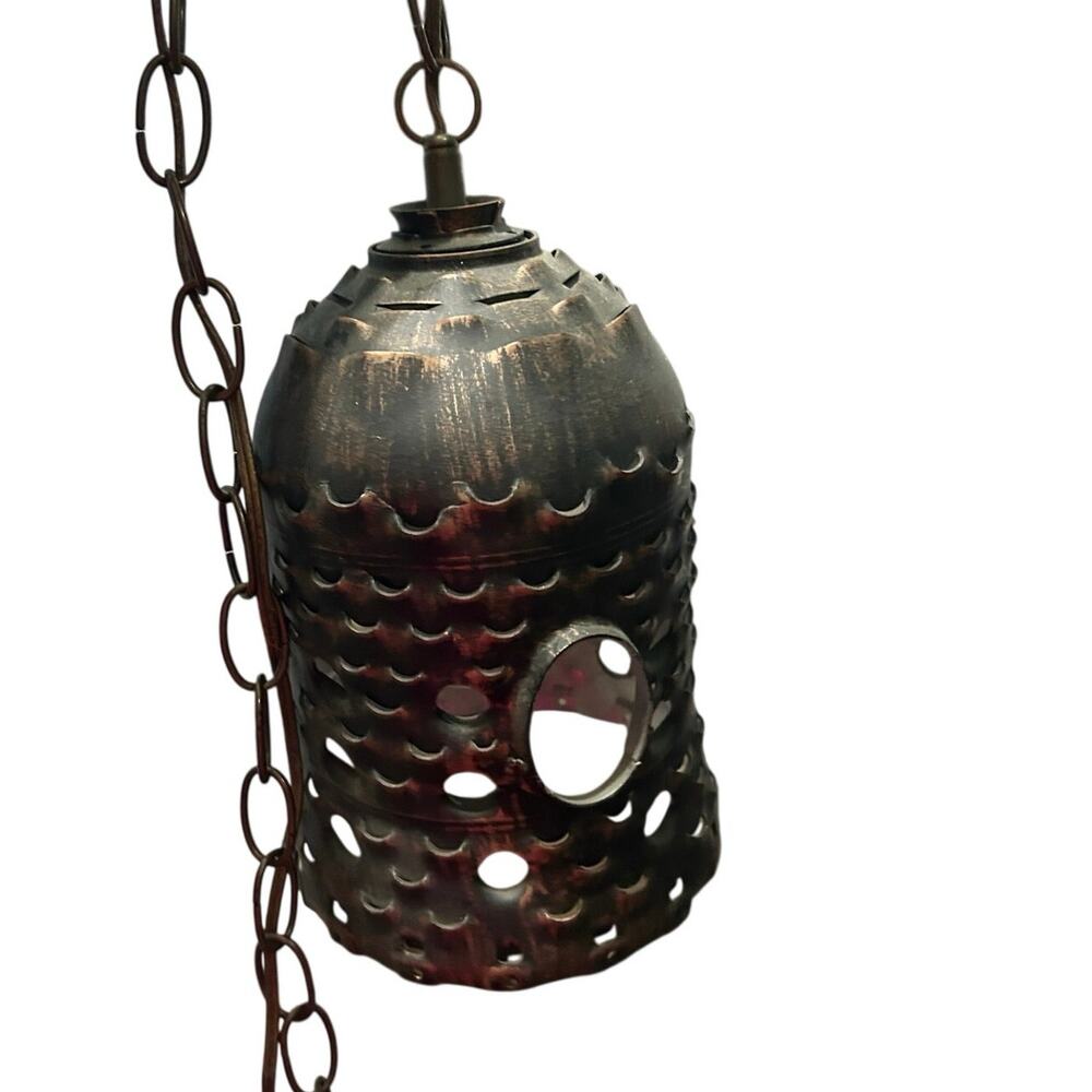 1950's General Electric J79 Jet Engine Burner Can Pendant Lamp Light Fixture